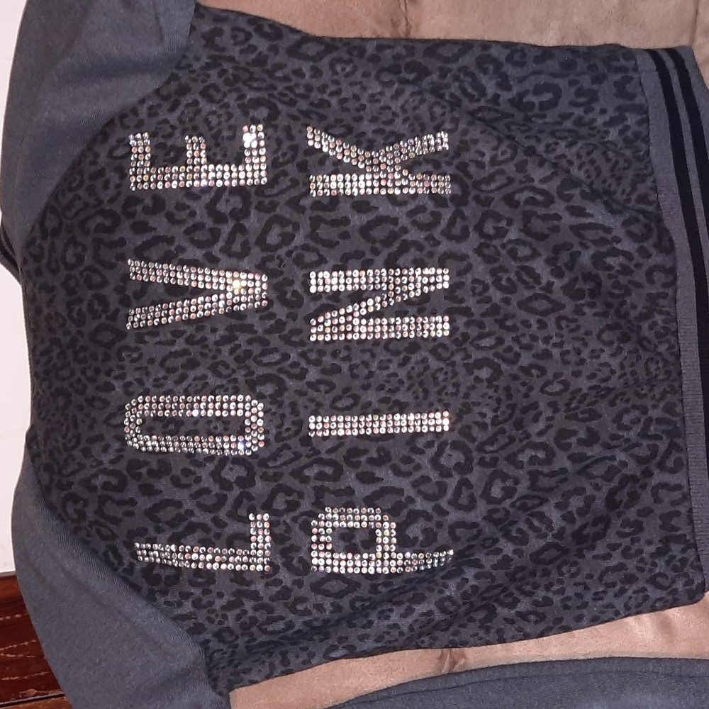 Vintage Victoria's Secret Pink Varsity Cheetah Print Coat with Embellished Bling